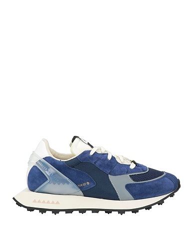 RUN OF Sneakers Bleu marine Cuir, Fibres textiles