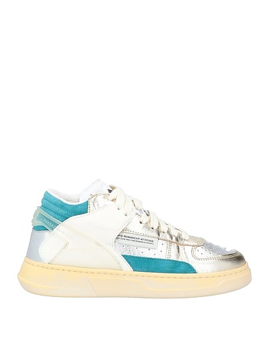 RUN OF Sneakers Silver Leather, Textile fibres