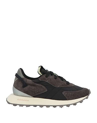 RUN OF Sneakers Noir Cuir, Fibres textiles