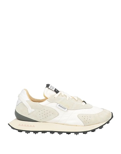 RUN OF Sneakers Bianco Pelle, Fibre tessili