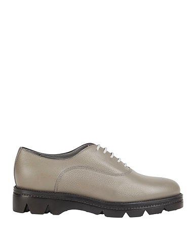 SANTONI Laced shoes Grey Leather