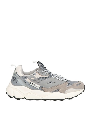 RUN OF Sneakers Grey Textile fibres, Leather