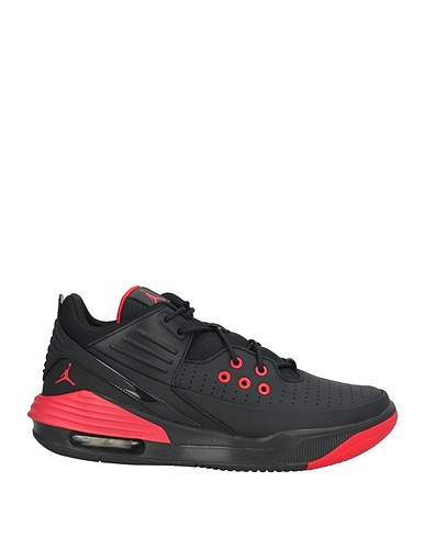 JORDAN Sneakers Black Leather, Textile fibers