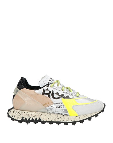 RUN OF Sneakers Light grey Leather, Textile fibres