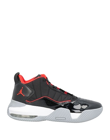 JORDAN Sneakers Black Leather, Textile fibers