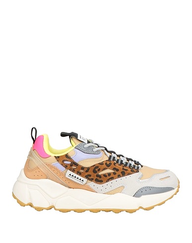 RUN OF Sneakers Beige Textile fibres, Leather