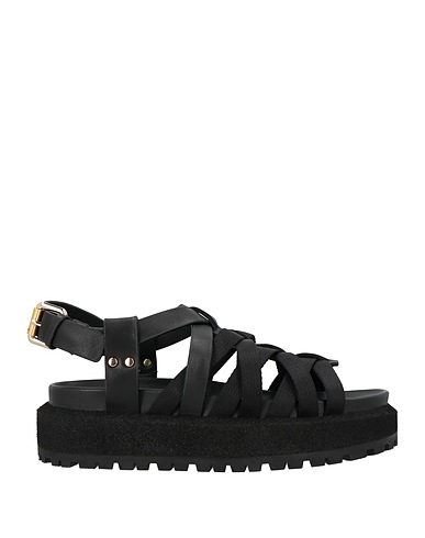 RAG & BONE Sandalen Schwarz Leder, Gewebefasern