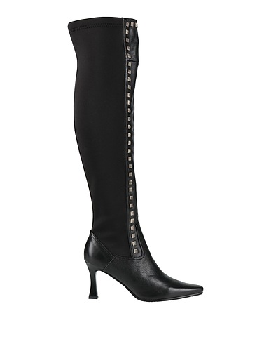 TOSCA BLU Boots Black Textile fibers, Leather