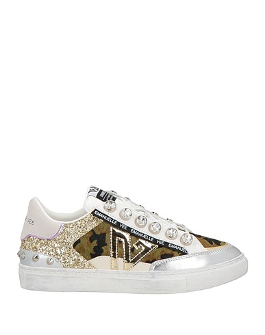 EMANUÉLLE VEE Sneakers Military green Leather, Textile fibres