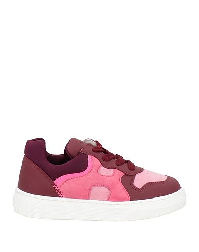 HOGAN Sneakers JUNIOR Burgundy Leather, Textile fibres