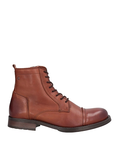 JACK & JONES Ankle boot Brown Leather