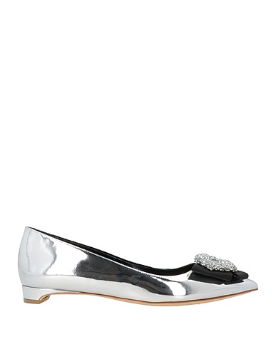 RUPERT SANDERSON Ballet flats Silver Leather