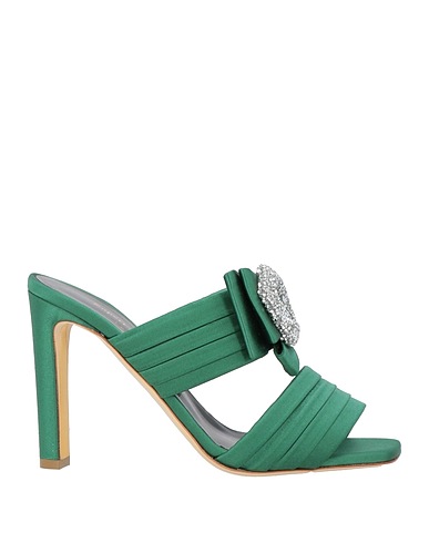 RUPERT SANDERSON Sandals Dark green Textile fibers