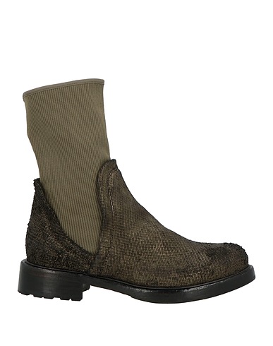 DUCANERO Ankle boot Military green Leather, Textile fibres