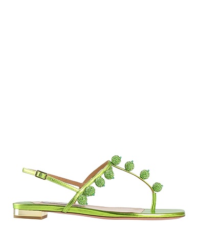 AQUAZZURA Flip flops Green Leather