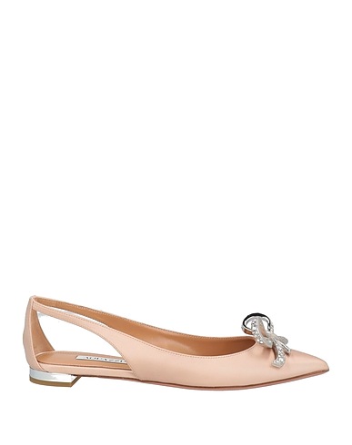 AQUAZZURA Ballet flats Beige Textile fibres