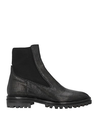DUCANERO Ankle boot Black Leather, Textile fibres