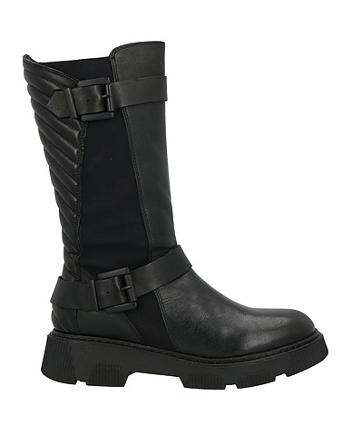 TOSCA BLU Boots STUDIO Black Leather, Textile fibers