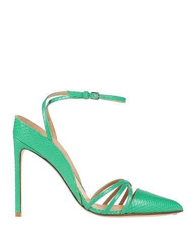 FRANCESCO RUSSO Décolleté Verde smeraldo Pelle di serpente