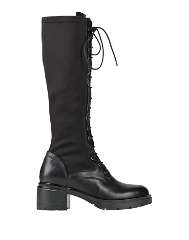 TOSCA BLU Boots STUDIO Black Leather, Textile fibers
