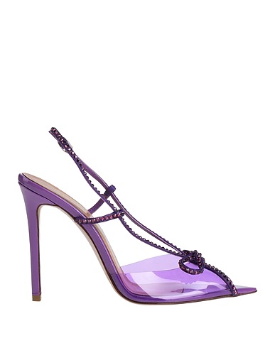 ANDREA WAZEN Sandalen Violett Leder, Plastik