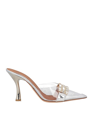 MALONE SOULIERS Mules and clogs X JASON BOLDEN Transparent Leather, Textile fibres
