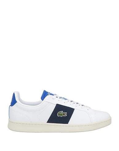 LACOSTE Sneakers White Leather, Textile fibers