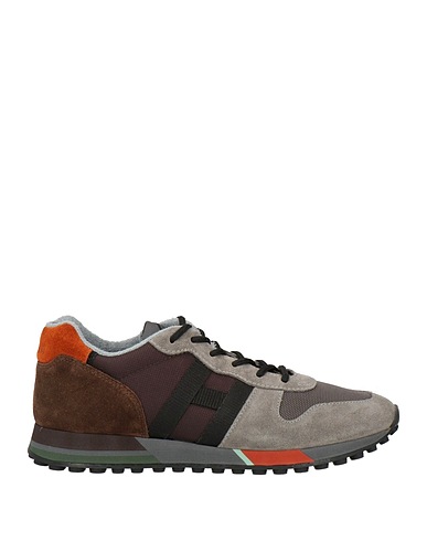 HOGAN Sneakers H86RUN Grey Leather, Textile fibers
