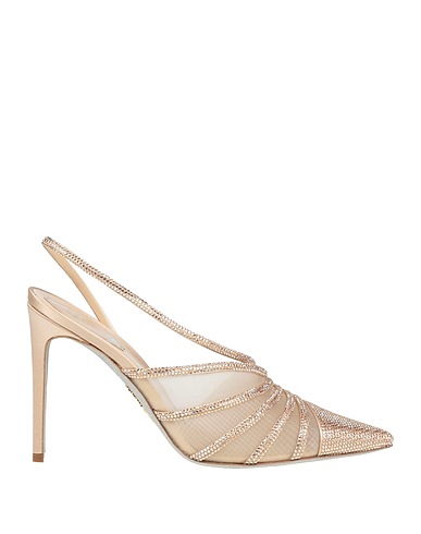 RENE' CAOVILLA Pump Beige Textile fibers