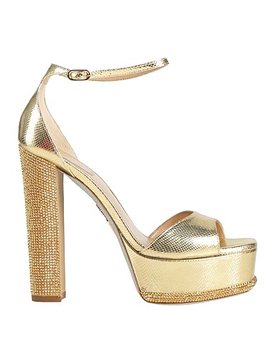 RENE' CAOVILLA Sandali Oro Pelle