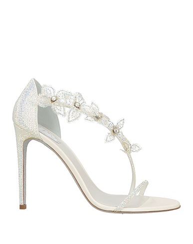 RENE' CAOVILLA Sandals Ivory Textile fibers