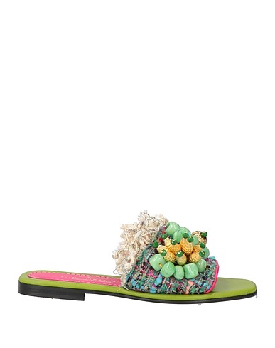 ELINA LINARDAKI Sandali Verde chiaro Fibre tessili