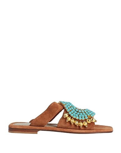 ELINA LINARDAKI Sandals Tan Leather