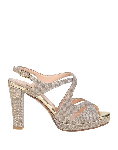 LARA MAY Sandals Silver Textile fibers