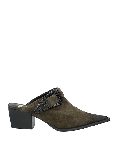 RAS Mules and clogs Military green Leather