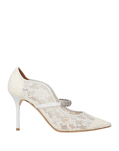 MALONE SOULIERS Pump White Textile fibers, Leather