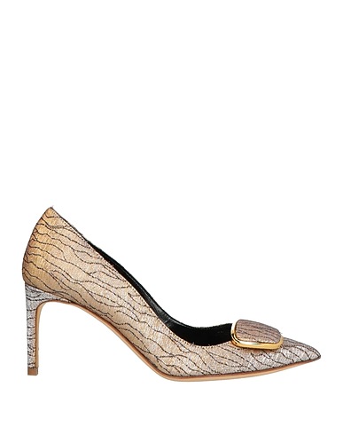 RUPERT SANDERSON Pump Gold Textile fibers