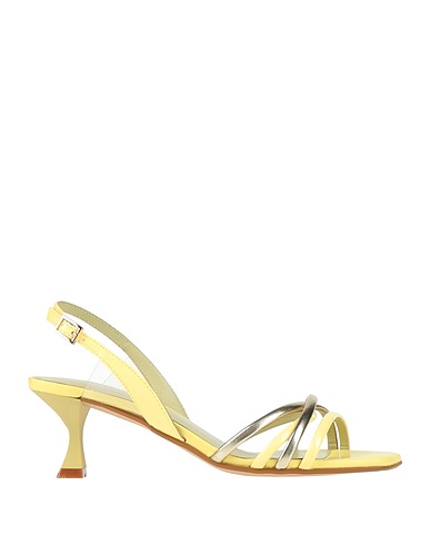 APEPAZZA Sandals Yellow Leather, Other Fibres