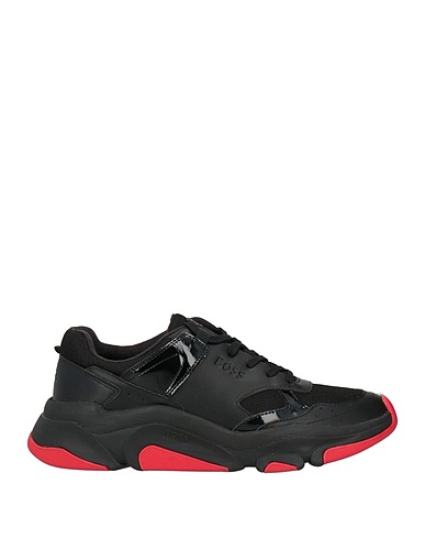 BOSS Sneakers Black Leather, Textile fibers