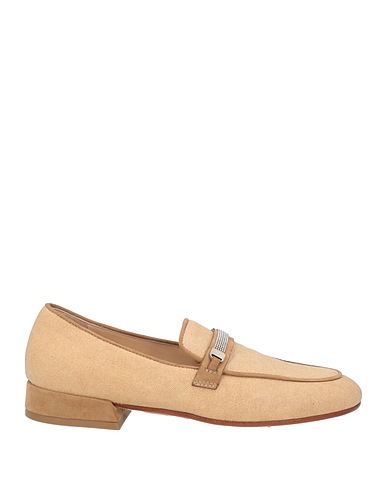 PESERICO Loafers Camel Leather, Textile fibres