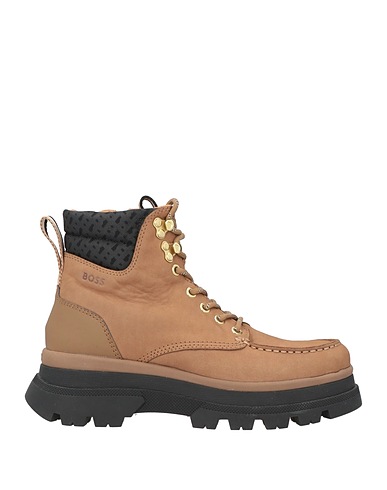 BOSS Ankle boot Light brown Leather, Textile fibres