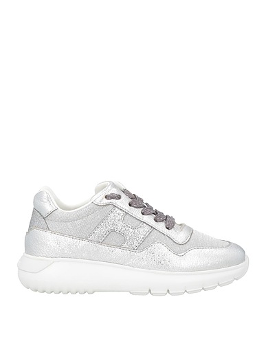 HOGAN Sneakers JUNIOR Silver Leather, Textile fibres