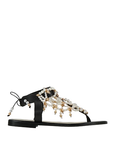 ELINA LINARDAKI Flip flops Black Leather