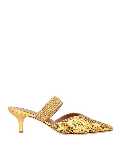 MALONE SOULIERS Mules and clogs Gold Textile fibres, Leather