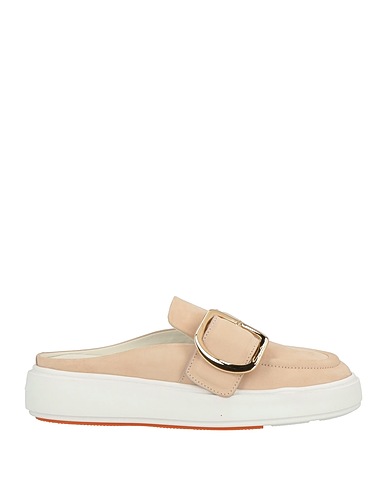 SANTONI Mules and clogs Beige Leather