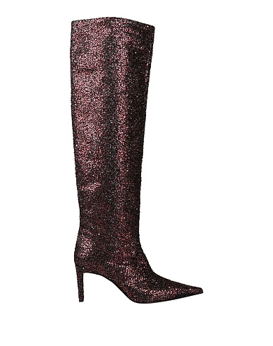 PINKO Boots Burgundy Textile fibers