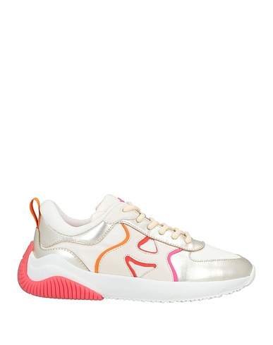 HOGAN Sneakers White Leather, Textile fibers