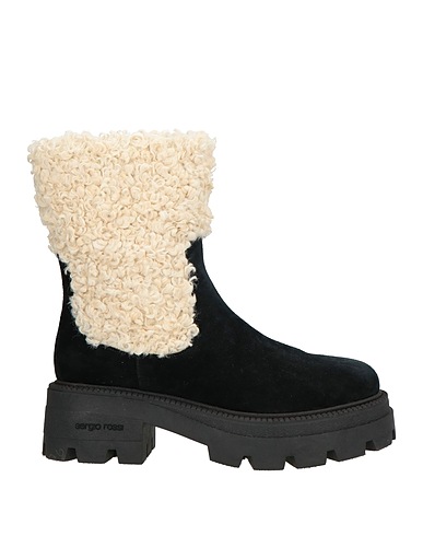SERGIO ROSSI Ankle boot Black Shearling, Leather