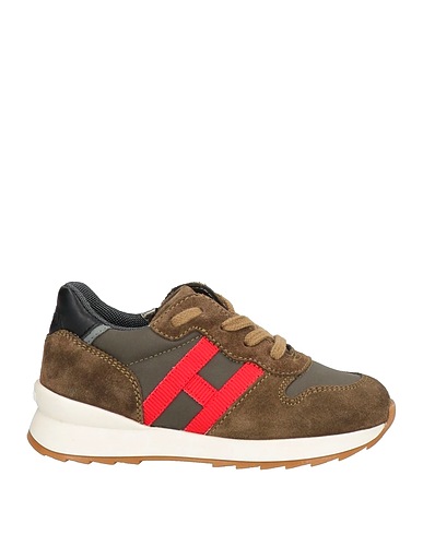 HOGAN Sneakers JUNIOR Militärgrün Leder, Gewebefasern