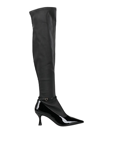 TOSCA BLU Boots STUDIO Black Leather, Textile fibers